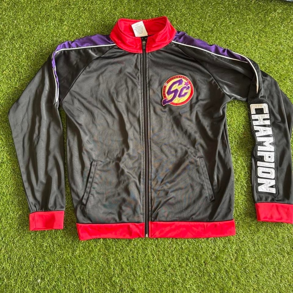 Phoenix Suns Champion track jacket in black and purple #NBA sportswear sz Lg